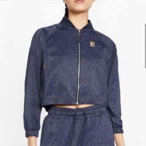 Nike Dri-FIT Denim Tennis Jacket NWT Size S Loose Fit Court Heritage Zip-Up